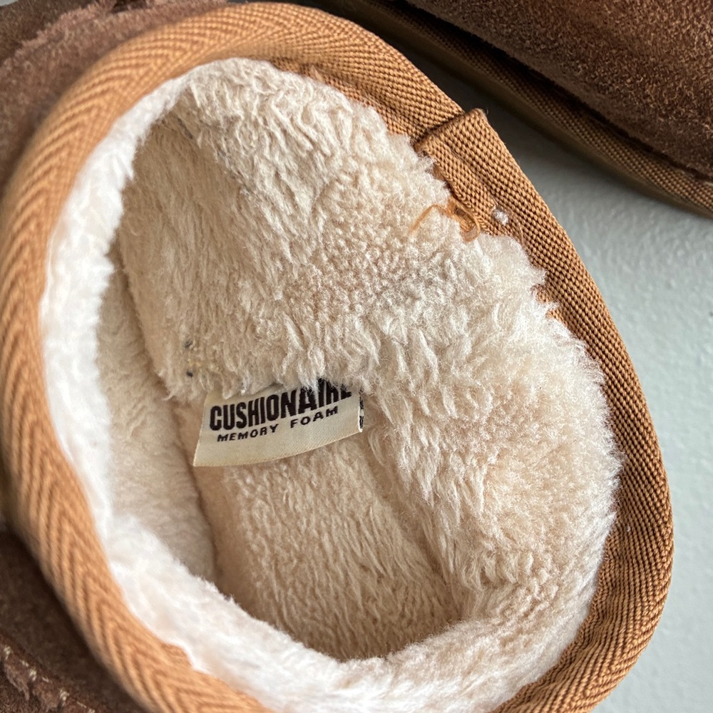 Cushionaire Chestnut Suede Ankle Boots with Faux Fur Lining - Picture 8 of 8